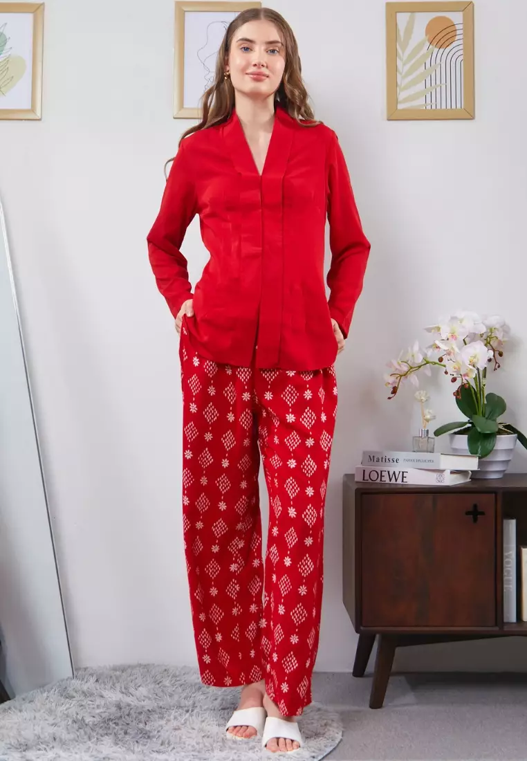 Nayara Atasan Kebaya Kutubaru Kamel Merah