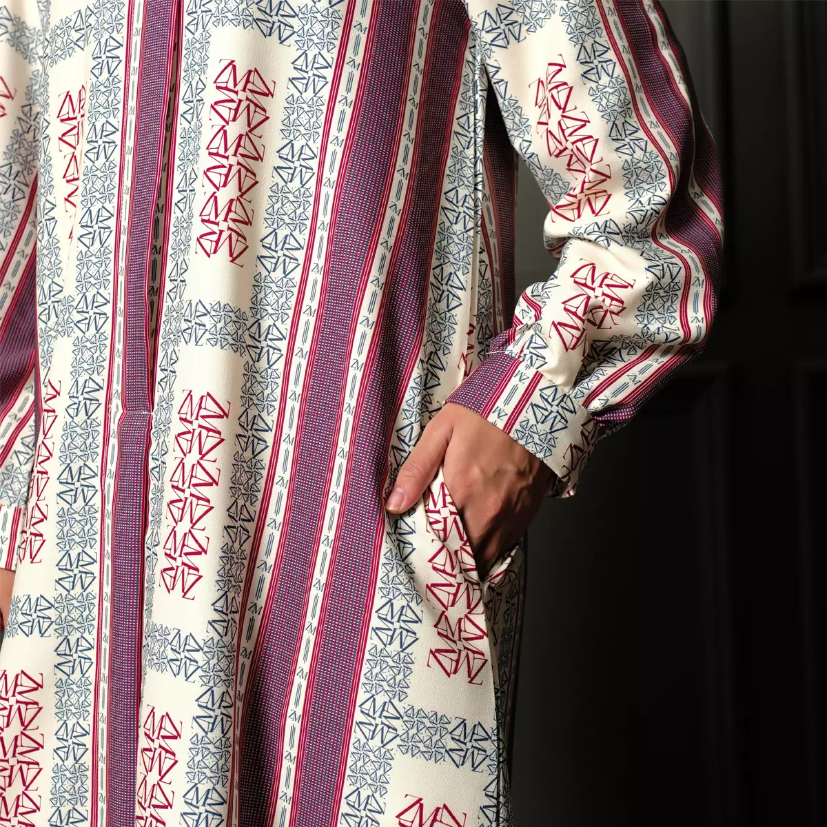 ZM Zaskia Mecca - Marla Maroon Gamis Dress Wanita - Edisi Monogram Lambang