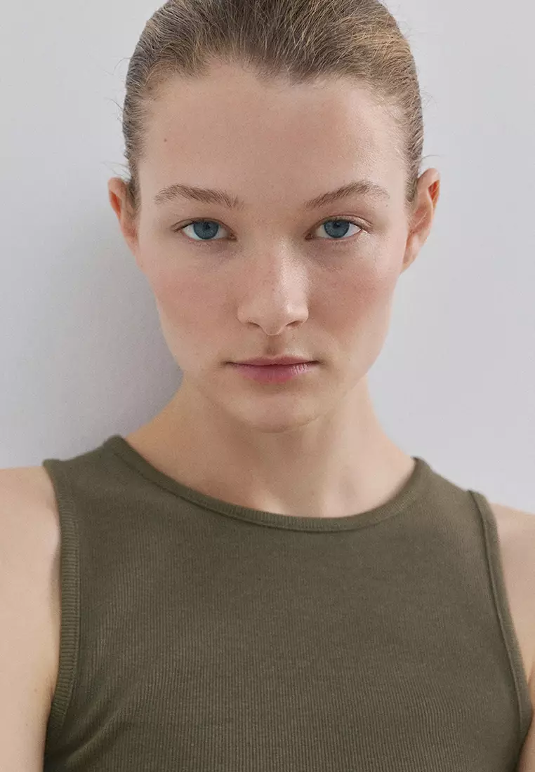 Ribbed Cotton-Blend Top