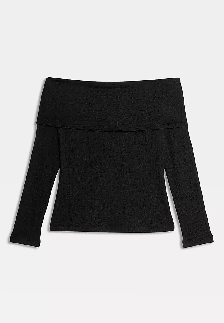 Textured Off The Shoulder Top