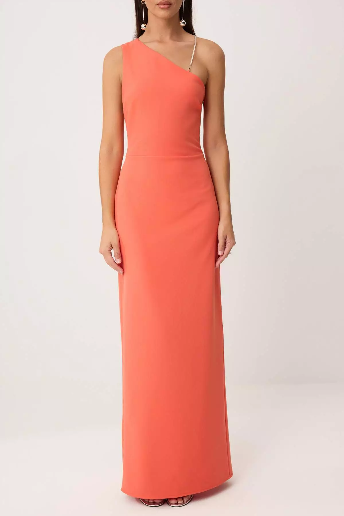 Pomegranate Flower Plain Woven Finike Maxi Evening Dress & Graduation Dress