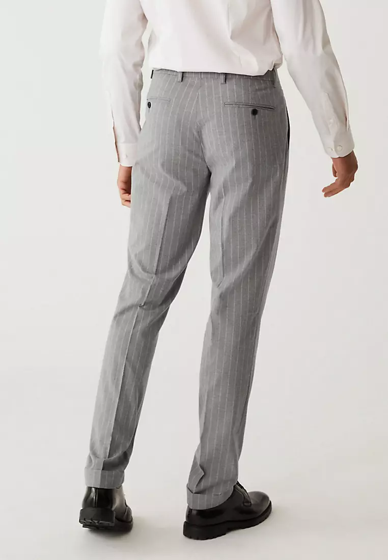 Slim Fit Pinstripe Trousers