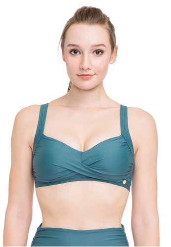 Sunseeker green Core Solid D Cup Bikini Top FA7ACUSA529332GS_1