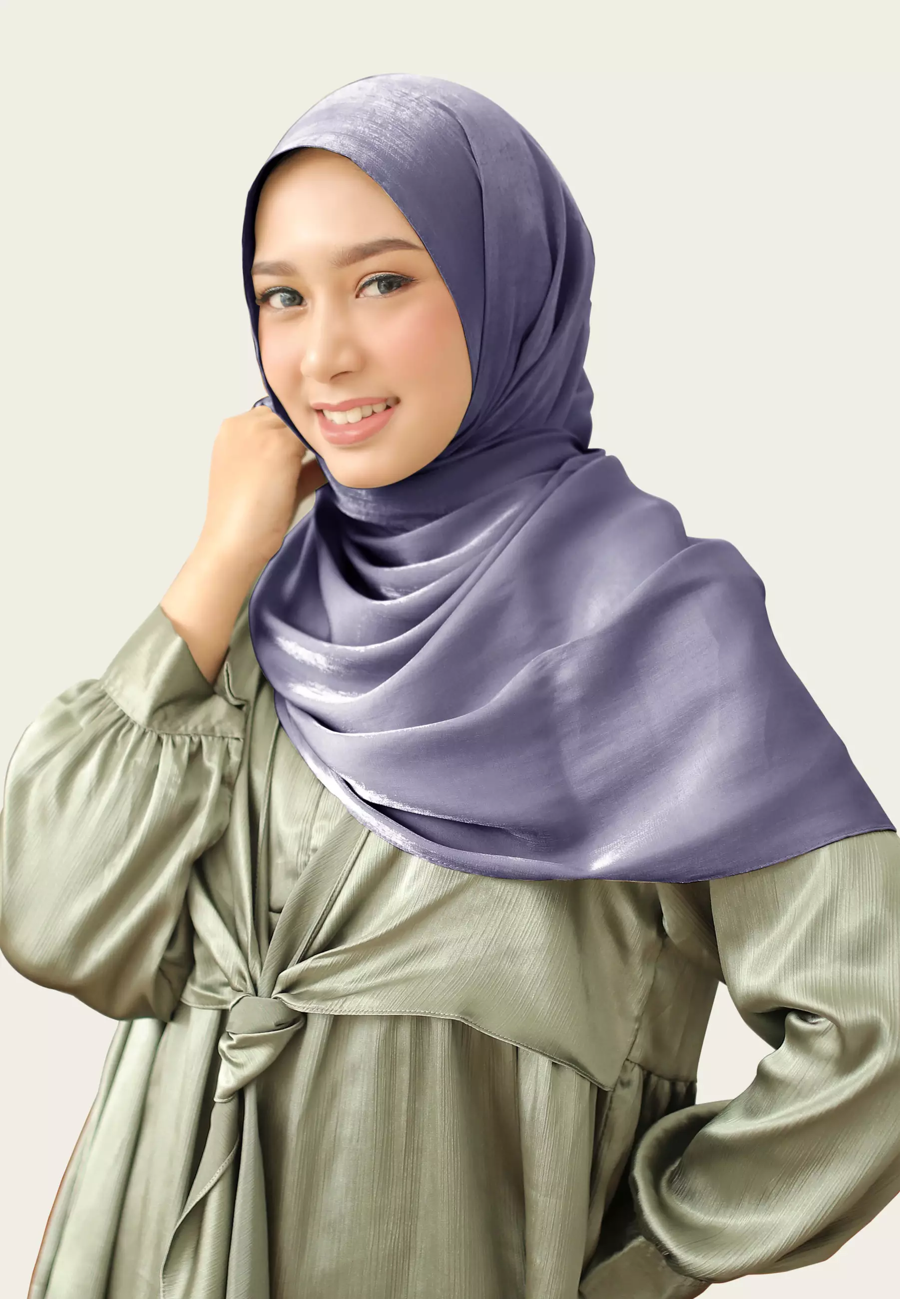 Zelena - Netta Shimmer Shawl | Pashmina Shimmer | Hijab Pashmina Silk - Petunia Aura