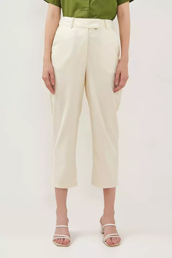 Minimal Terra Ankle Baggy Pants - Light Beige