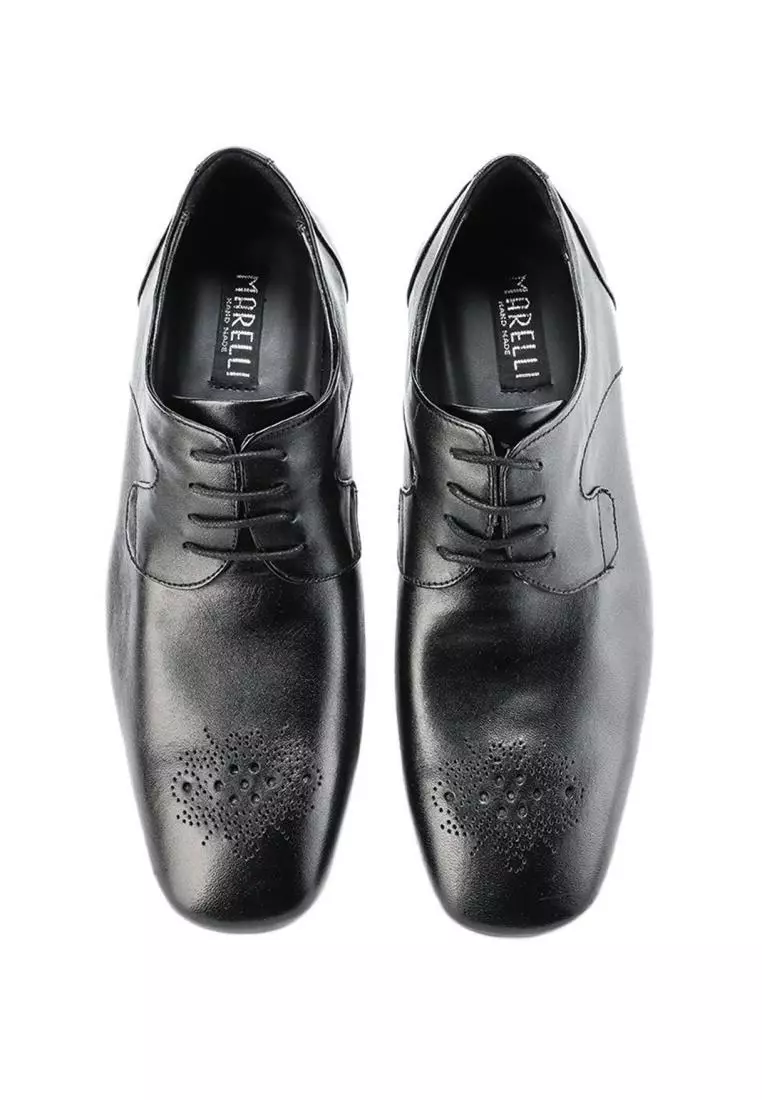 Richard Sepatu Formal Pria Pantofel Tali Kulit Asli - Black