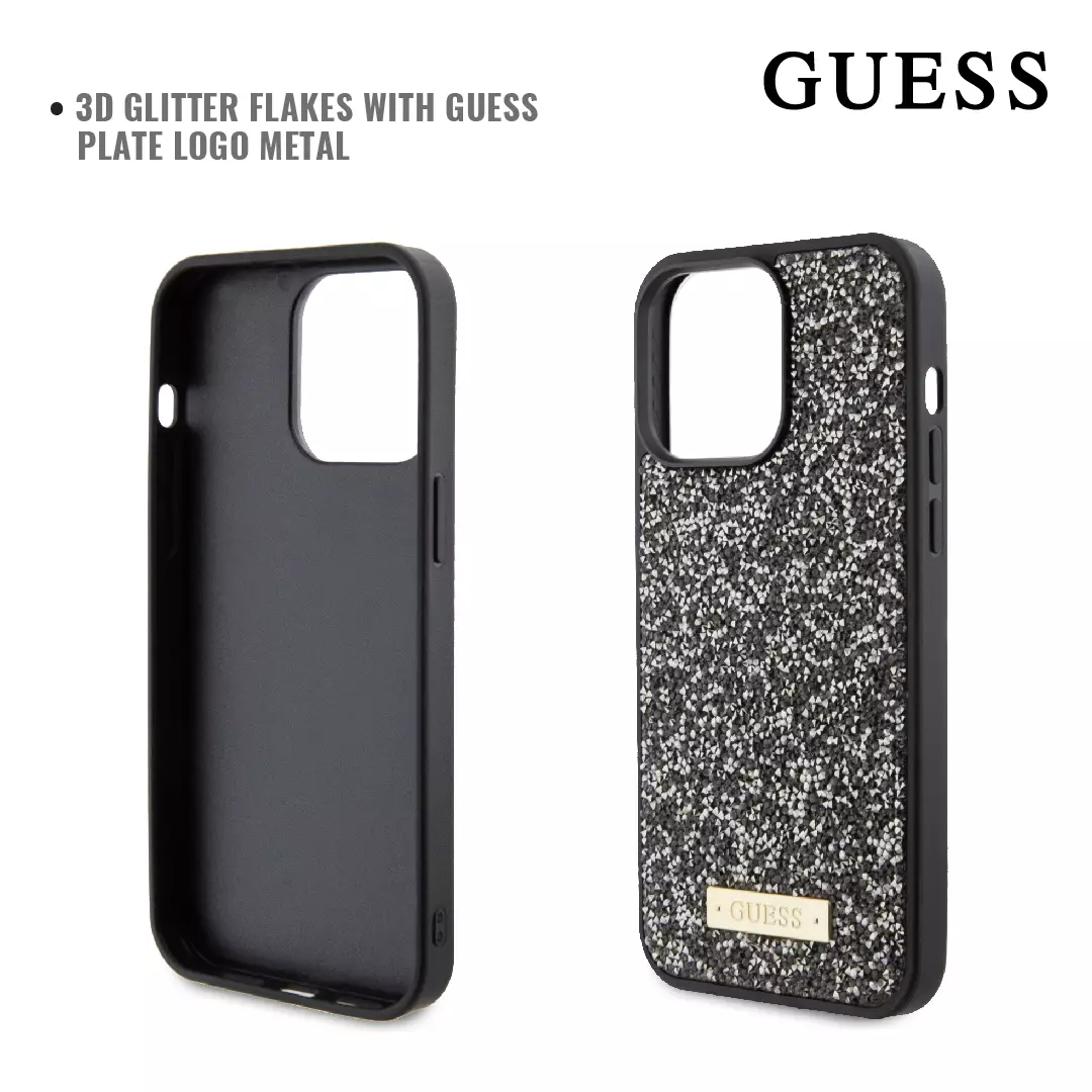 Jual Guess Case iPhone 15 Pro Max GUESS Rhinestones Metal Logo - Clear ...
