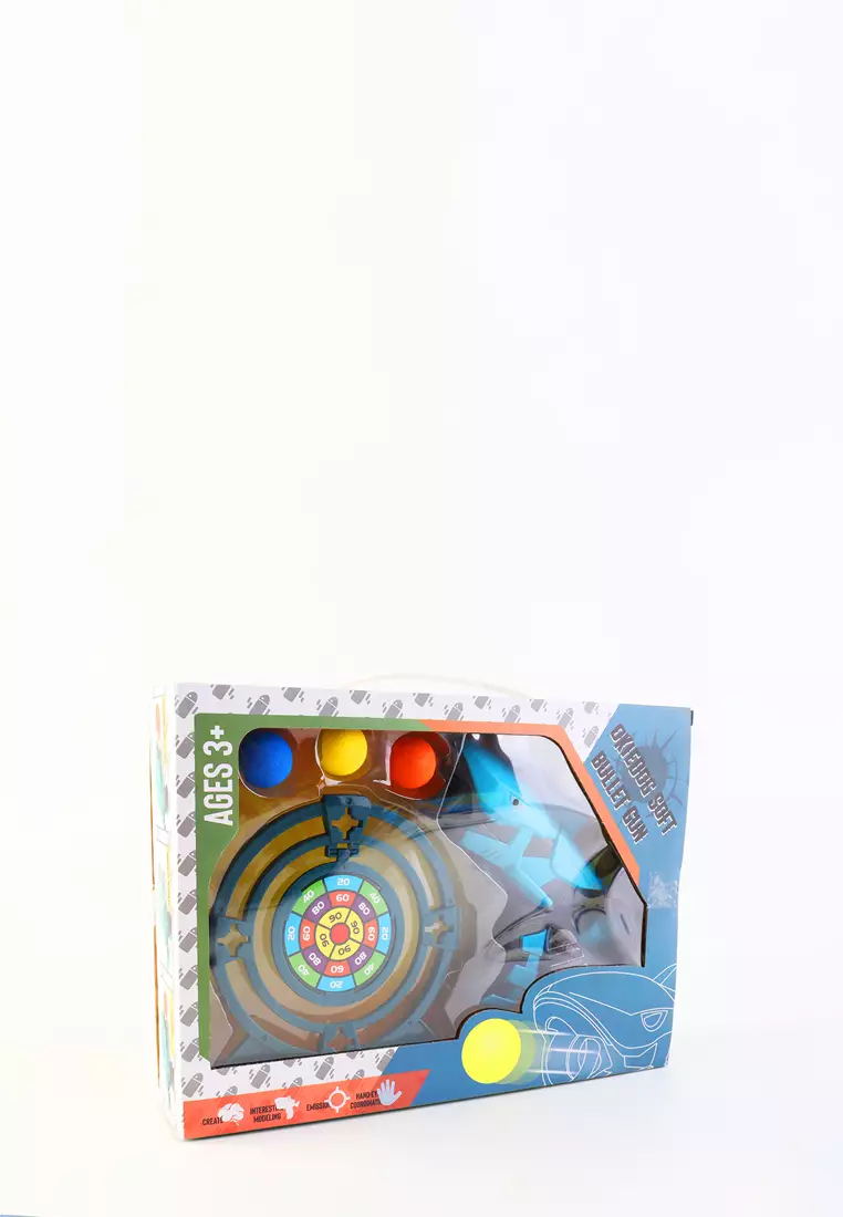 Okiedog Shark soft bullet gun Blue - Mainan tembakan anak Shark