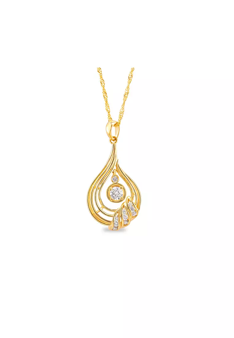 Buy Mulia Jewellery Pear Diamond Pendant 0.32ct. tw. in 20K