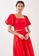 Love, Bonito red Laina Puff Sleeve Bustier Crop Top 688E1AA5763998GS_2