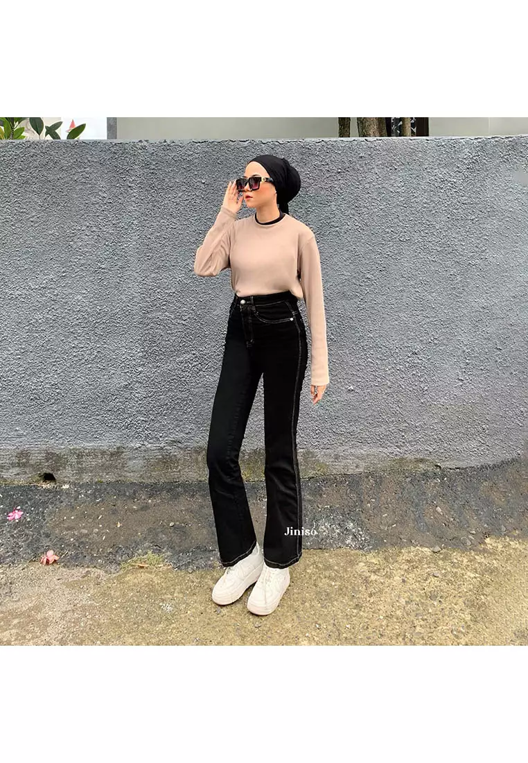 Highwaist Stretch Cutbray Pocket Jeans 713 HANGOUT