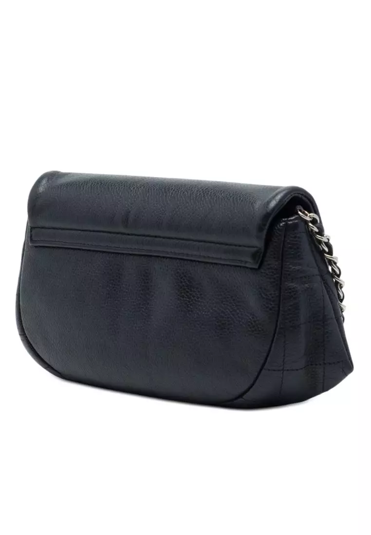 Pre-Loved Chanel Cc Caviar Half Moon Wallet On Chain