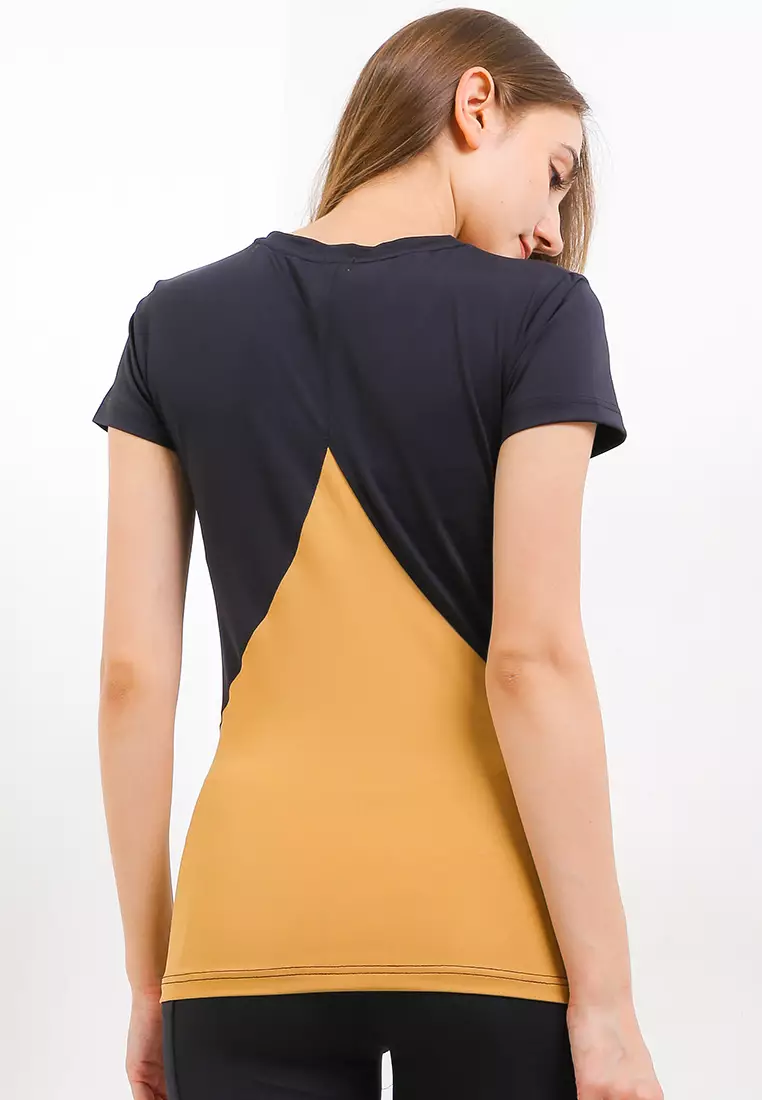 Atasan Baju Olahraga Ladies Sport Short Sleeve Activewear  Vneck For Yoga, Pilates, Senam, Gym