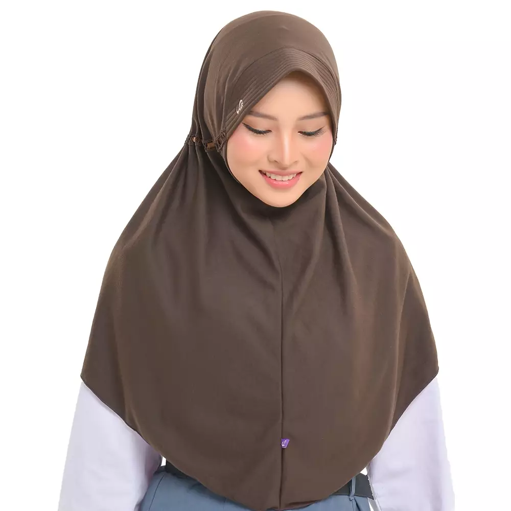 Rabbani - Kerudung Sekolah Instan Innova - Brown S (New)