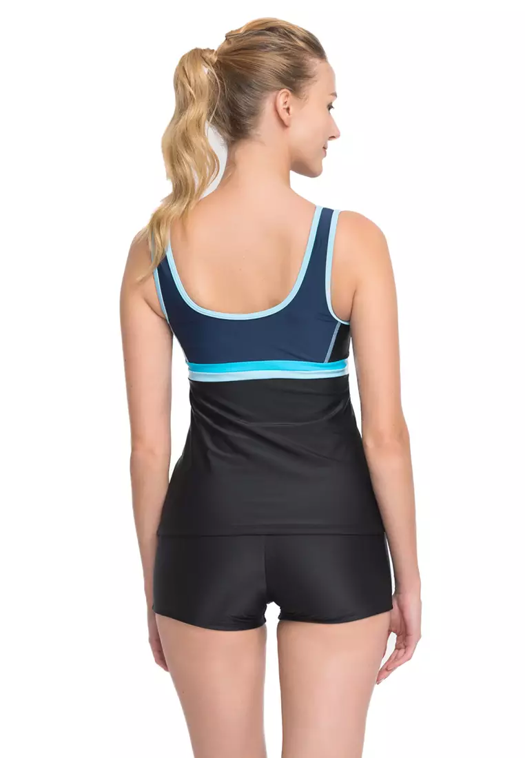 Sports 拼色背心泳衣兩件套