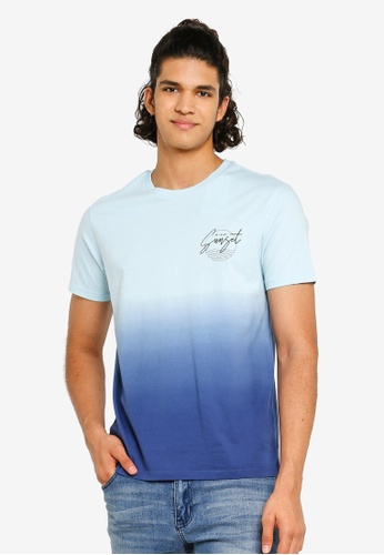 Blue Dip Dye T Shirt