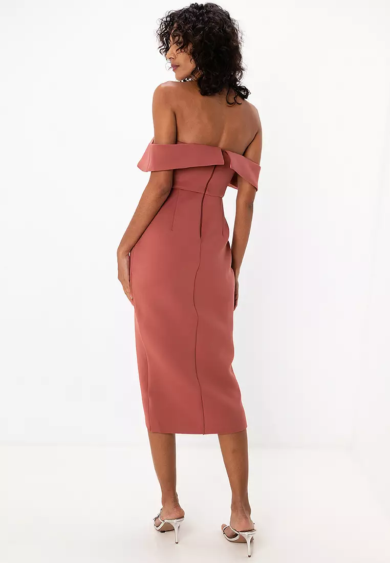 Petite r Corset Midi Wrap Skirt Dress