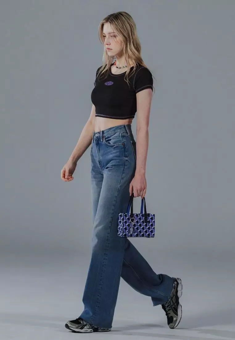 Jual ROSA.K Cabas Monogram Day Tote Blue Black SS Original