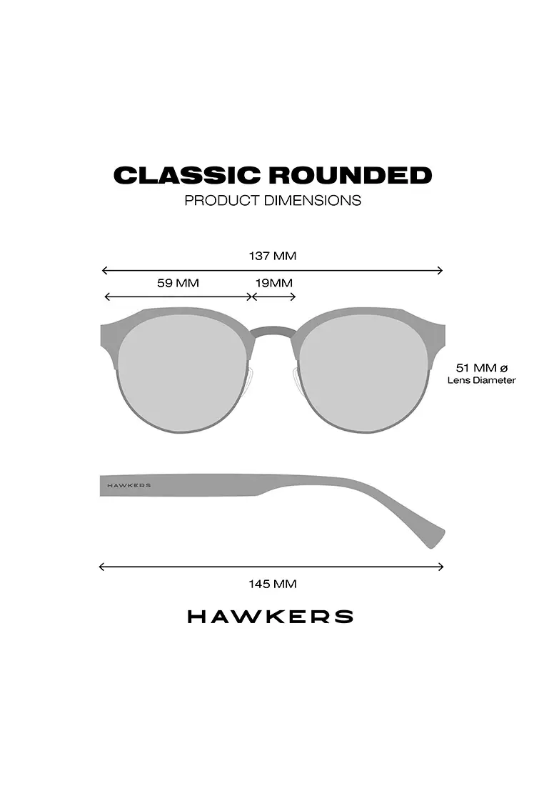 HAWKERS POLARIZED Gold Dark CLASSIC ROUNDED Sunglasses for Men and Women, Unisex. UV400 Protection. Official Product designed in Spain