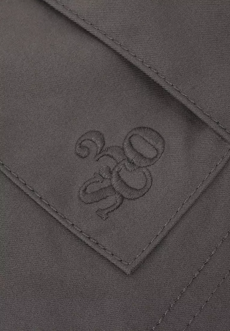 3Second Men's Short Cargo Pants Relaxed Fit Polyester Twill Flynn HP-020125