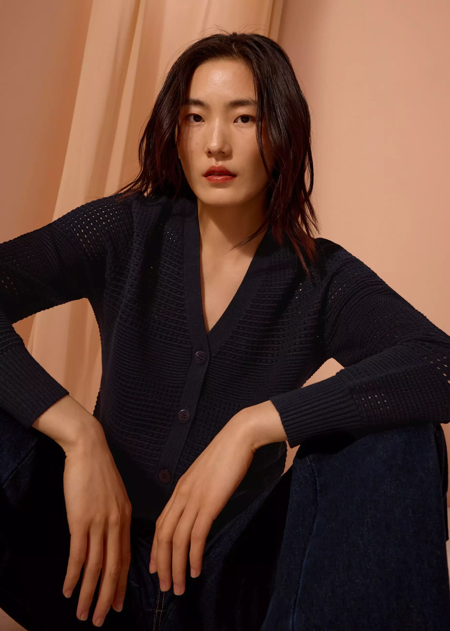 Cardigan Wanita - Relaxed Pointelle Knit Cardigan