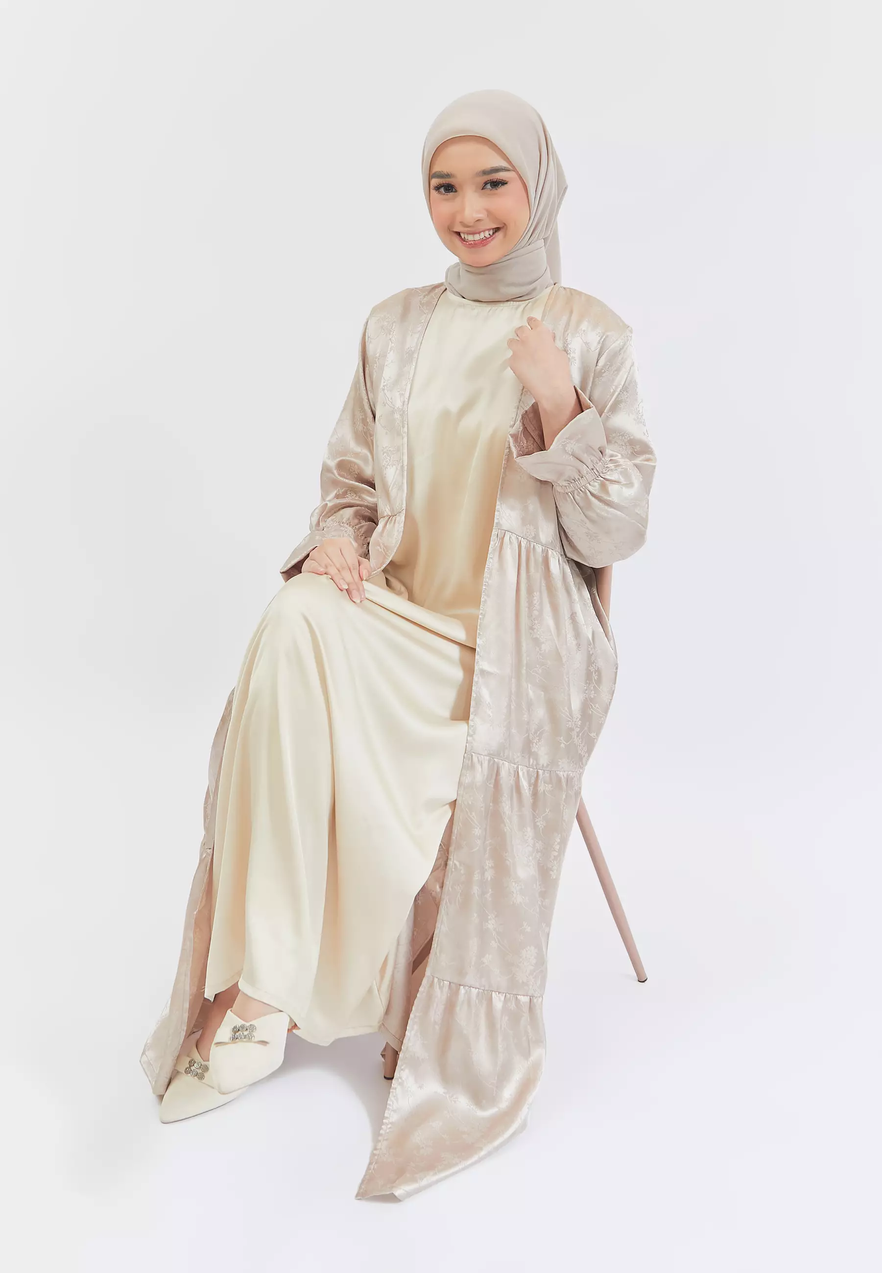 Afiyah Brown Two Set Dress (G.42152)