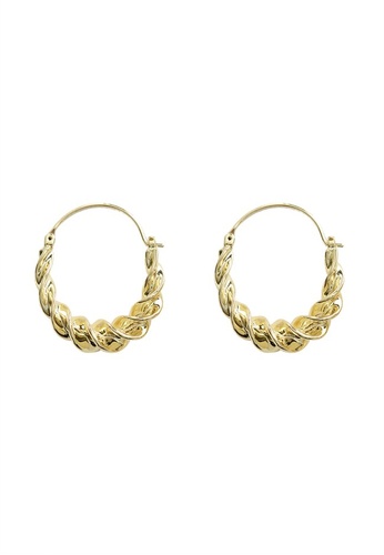 & Other Stories gold Twisted Effect Hoop Earrings CE84AAC6DDBCFAGS_1
