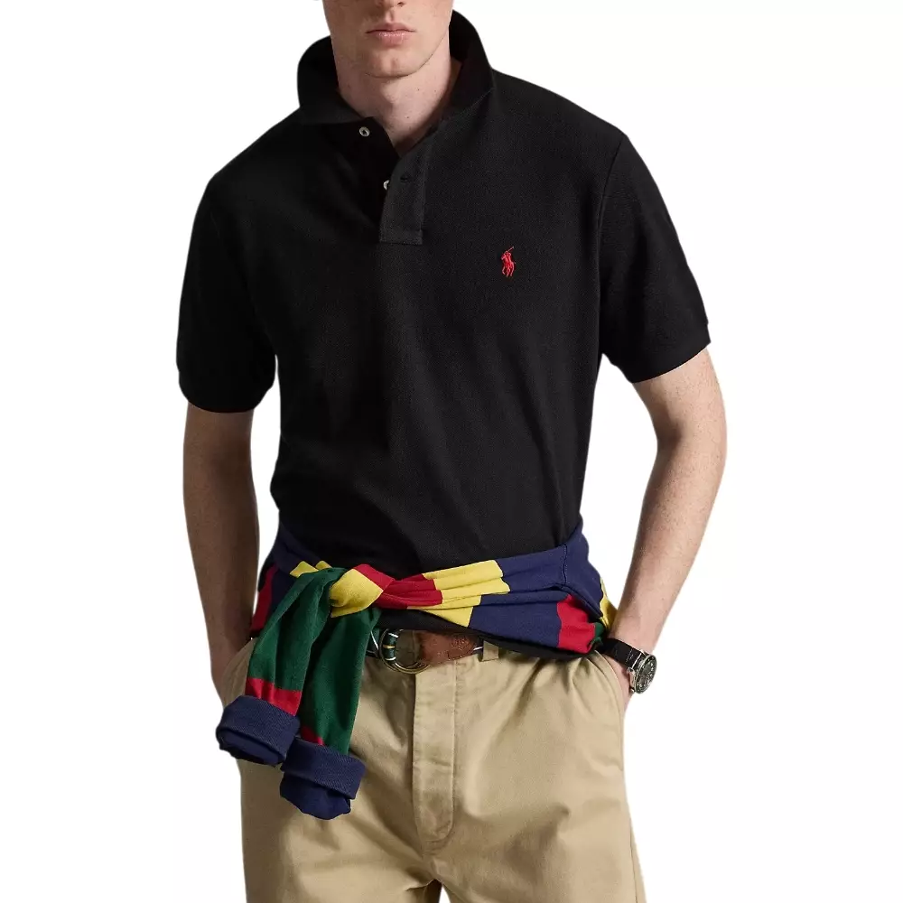 The Iconic Mesh Polo Shirt Classic Fit Black/Red