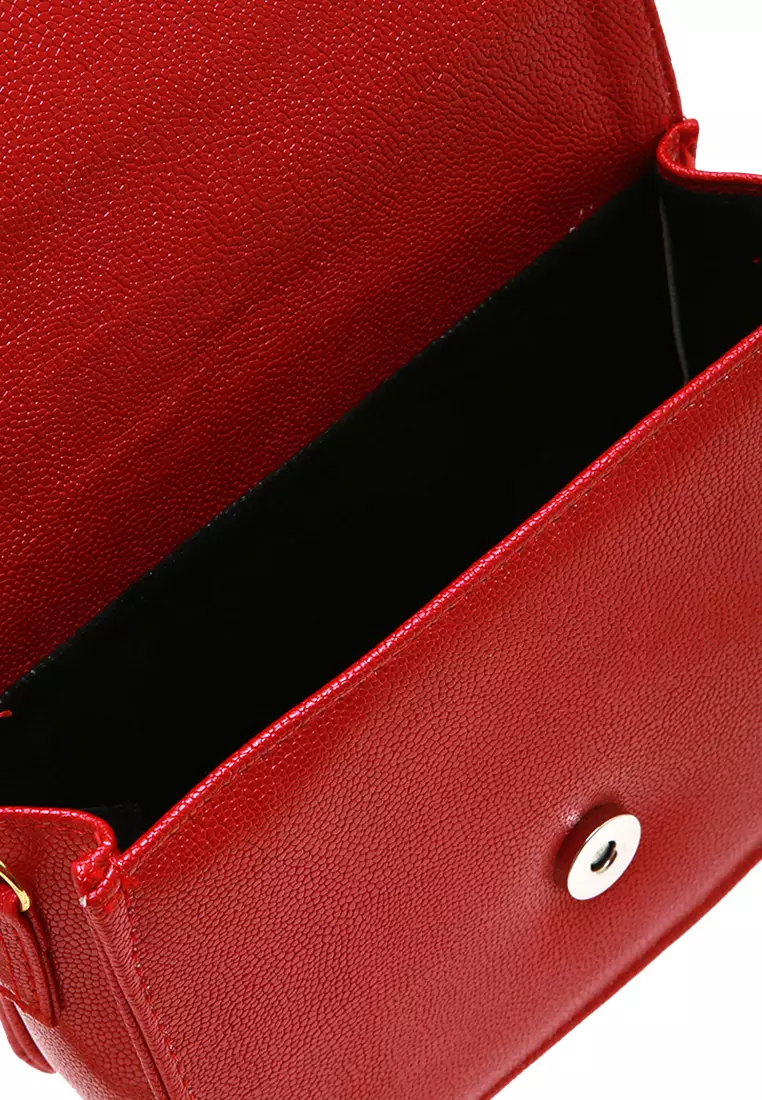 Esya Tas Selempang Wanita Long Chain Rope Glossy Quality Premium - Maroon