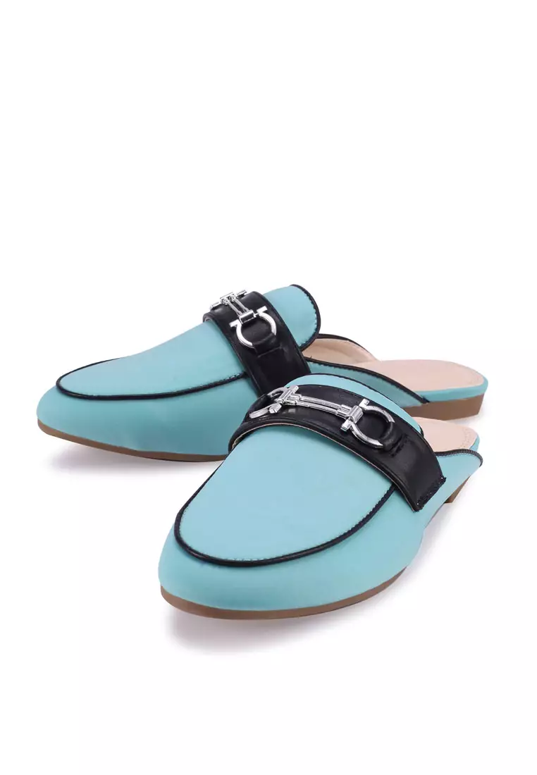 Buckled Flat Mules