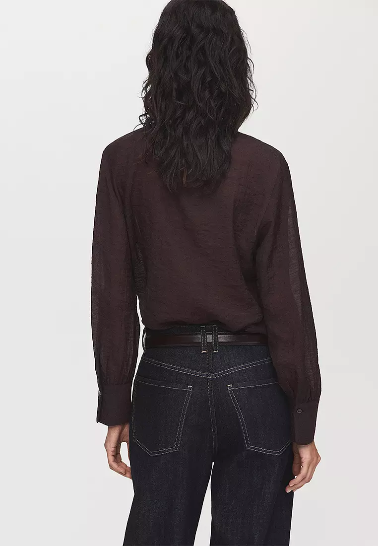 Textured Blouse with Foulard