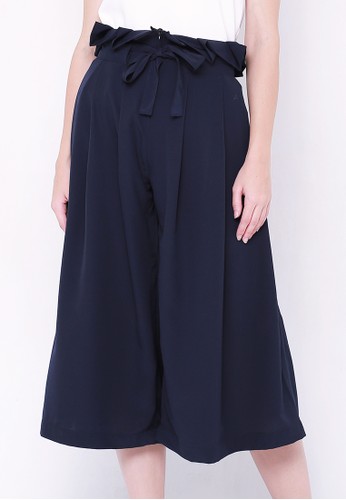 PLEATED EASY CULOTTE - NAVY