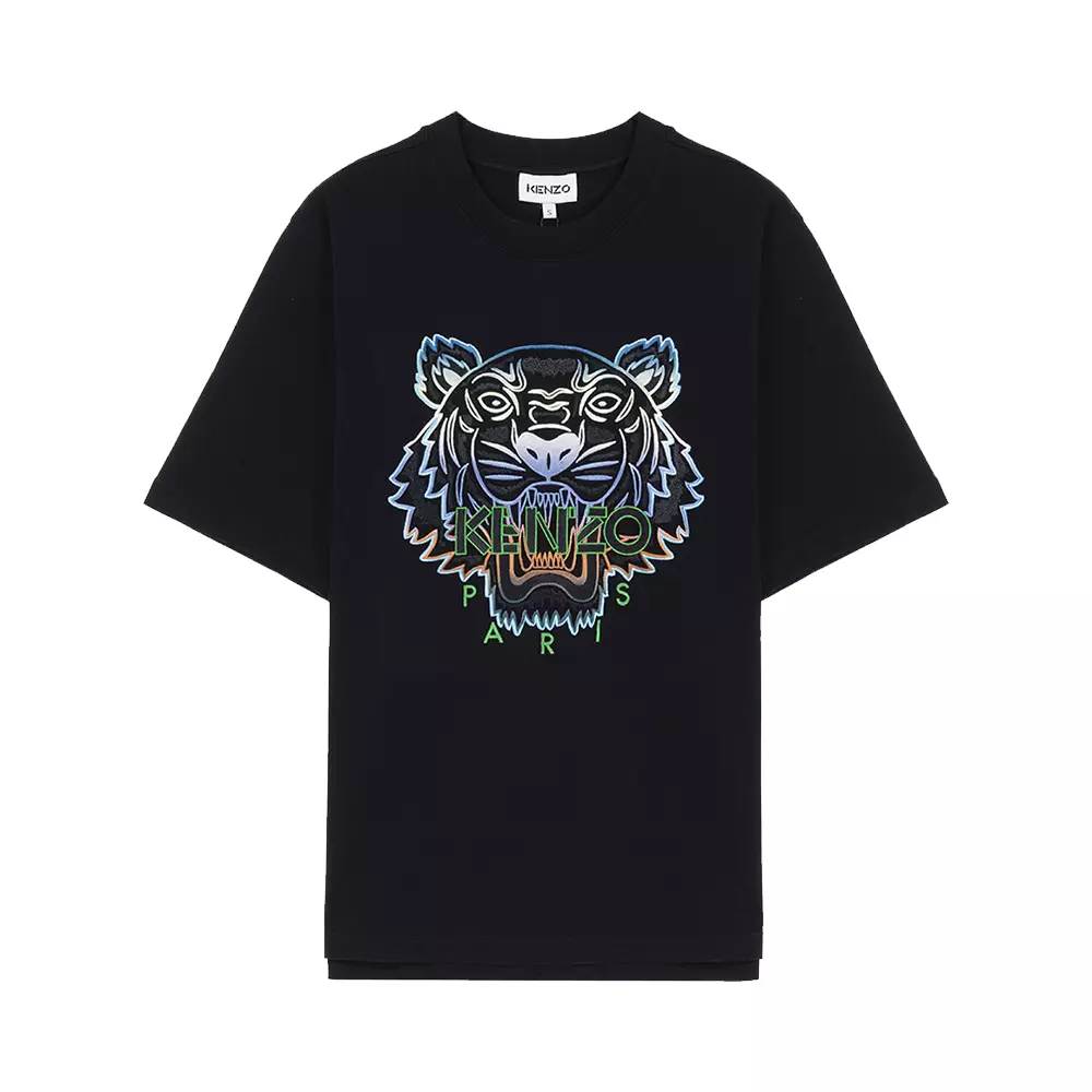 Jual Kenzo Kenzo Tiger Embroidered TShirt Gradient Tiger Black Green Original 2024 ZALORA
