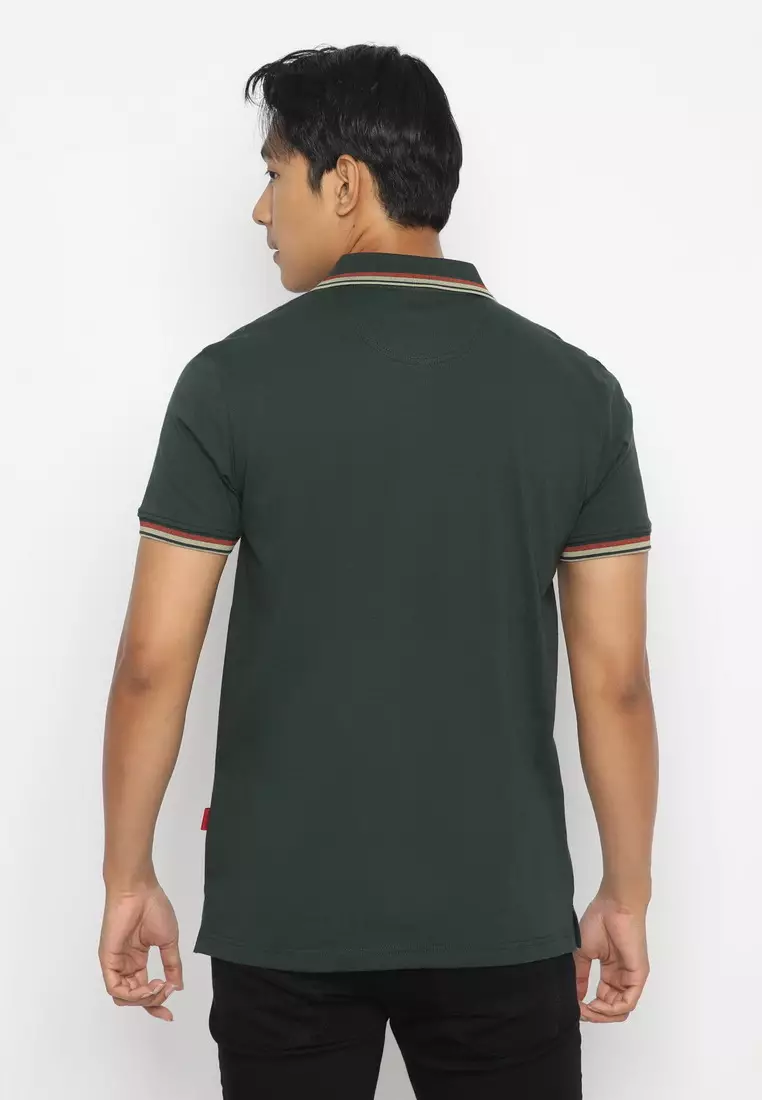 POLICE Polo Shirt Krah Stripes Pria 207200221