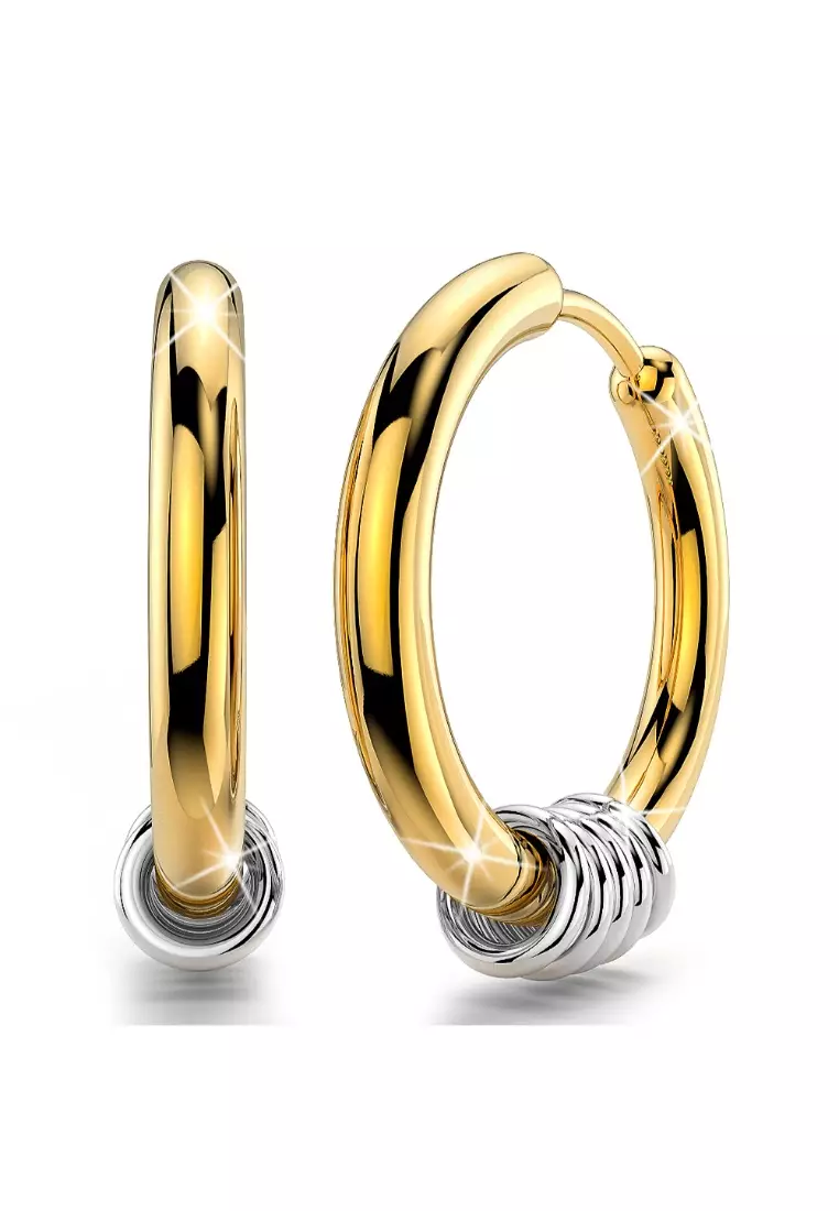 BULLION GOLD Flawless Illusion Hoop Earrings 14mm/Gold