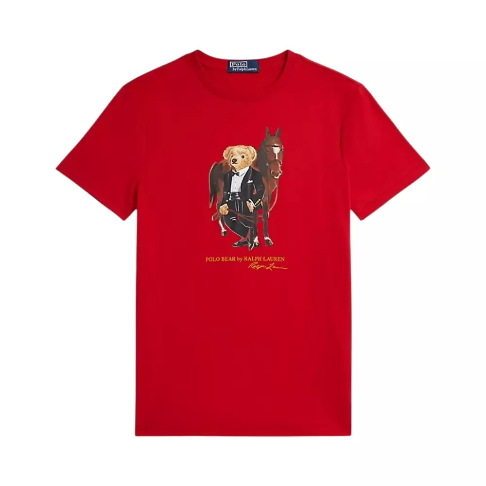 Polo Bear Horse Cotton T-Shirt Red