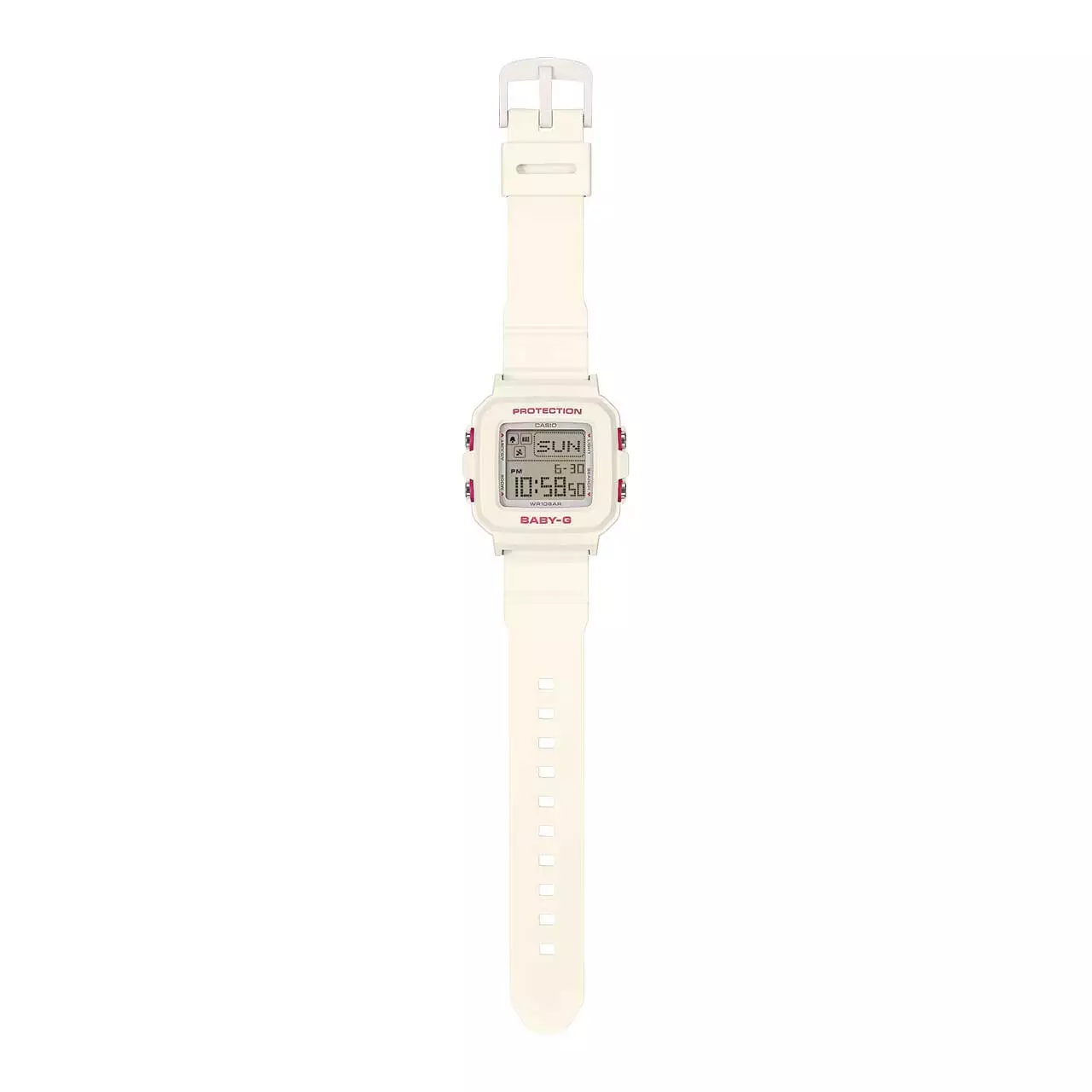 Casio BABY-G Jam Tangan Wanita - White Pink Orange - Resin - BGD-10KH-7DR