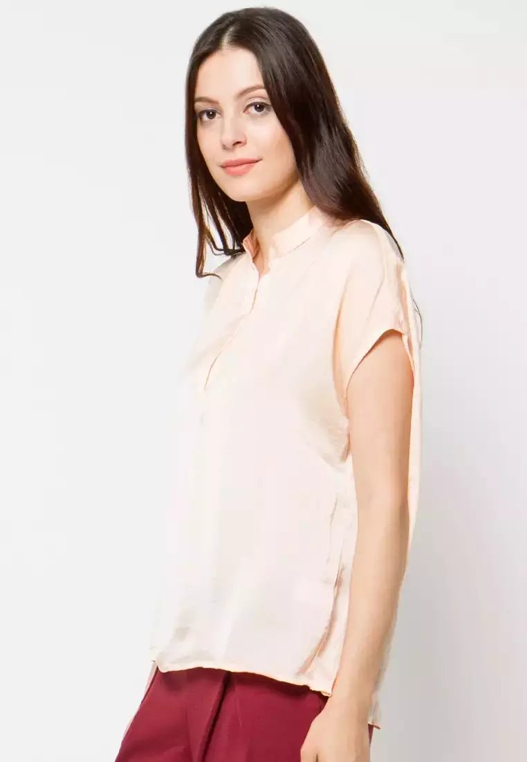Chanira Arlene Silk Blouse-Baby Pink