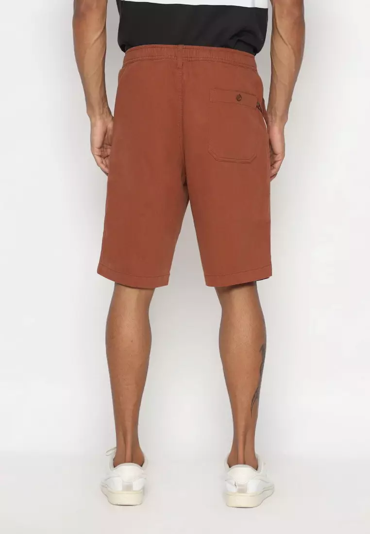 RBJ Celana Pendek Karet Polos Cotton Coklat Tua Pria