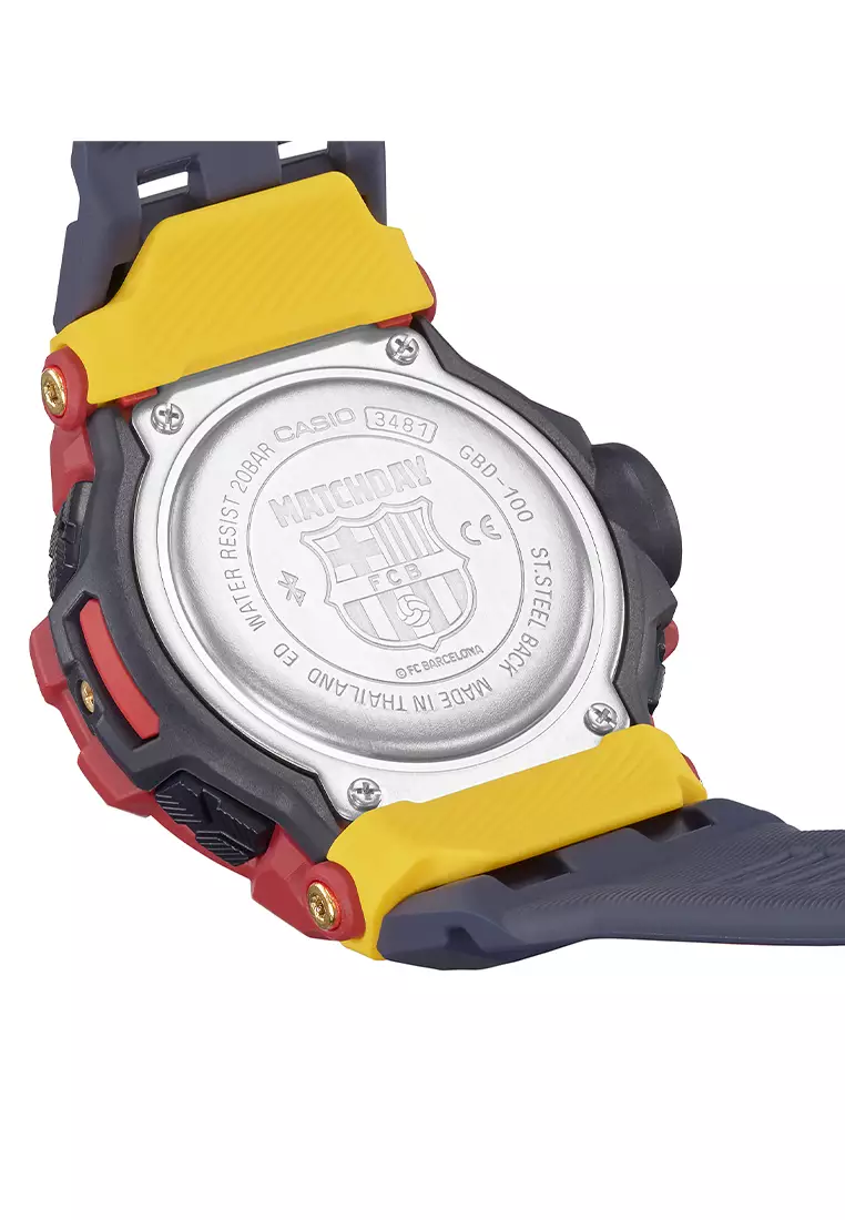 Casio G-Shock Limited Barcelona - Jam Tangan Digital Pria - Resin Strap - GBD-100BAR-4DR