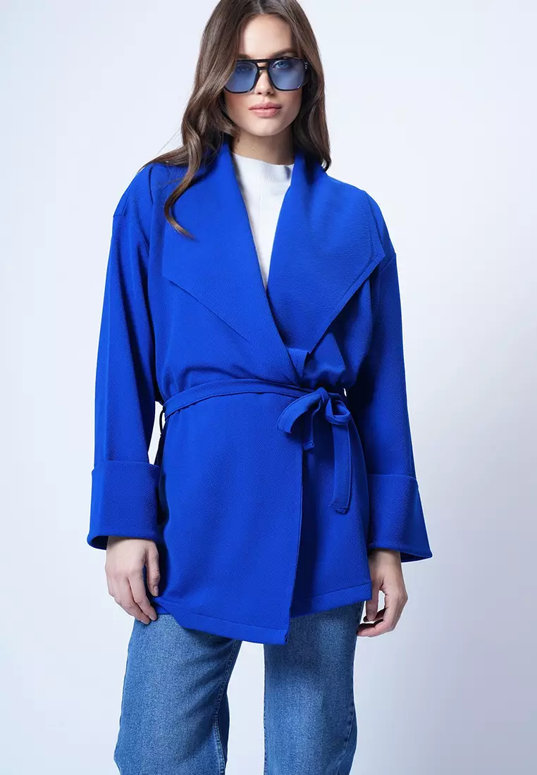Shawl Collar Textured Jacket