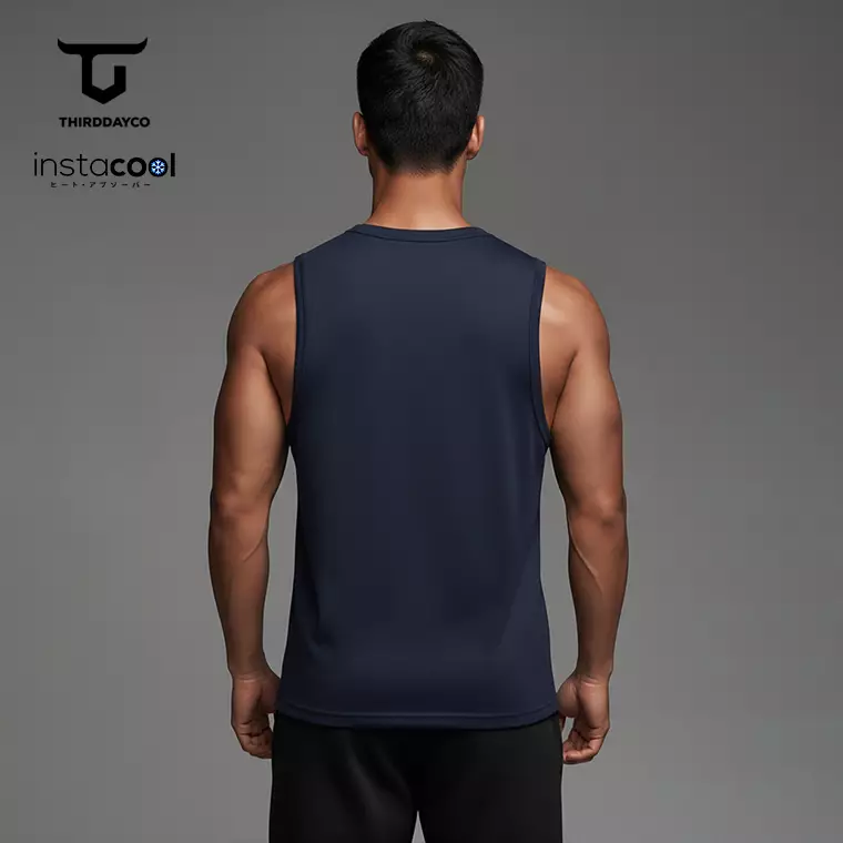 MTW73 Kaos Kutung Tank Top Instacool "pain and fuel" navy