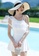 A-IN GIRLS white Elegant Mesh One-Piece Swimsuit 25032US1B71358GS_5