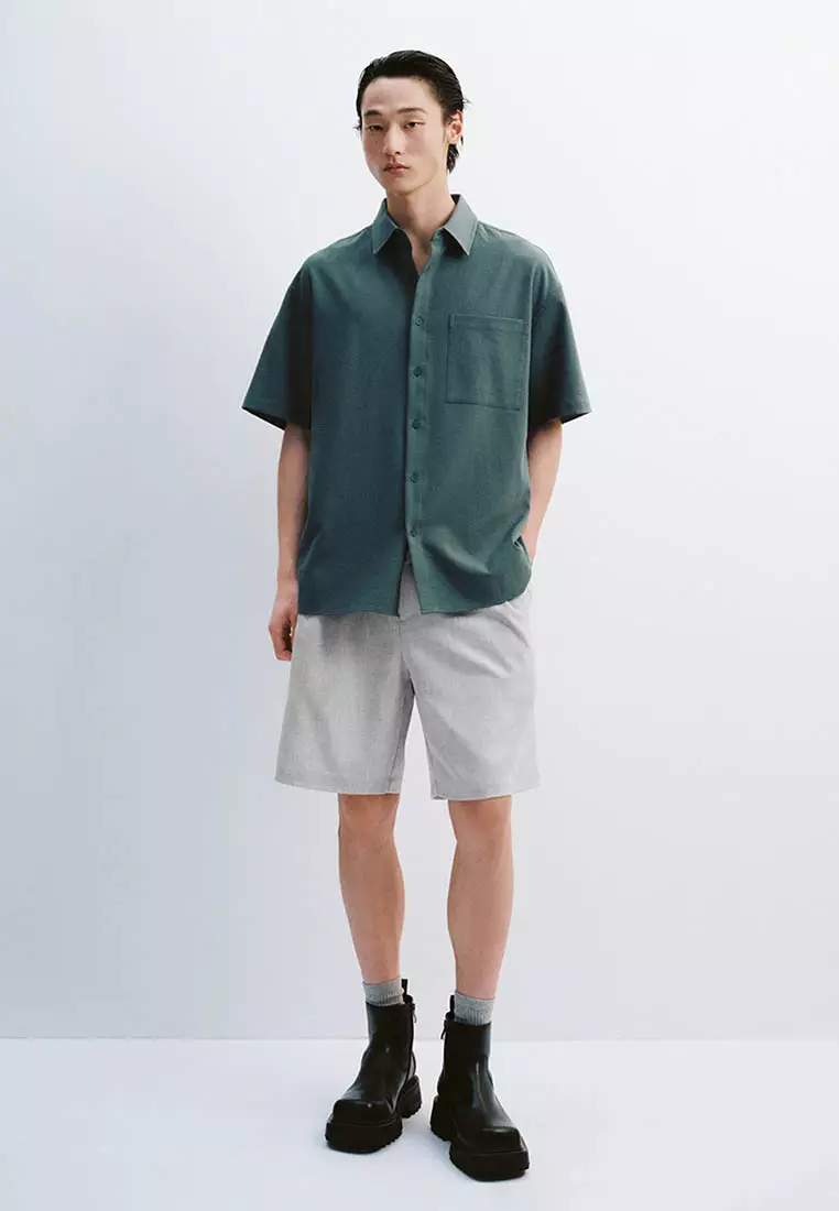 宽松型B开襟衬衫