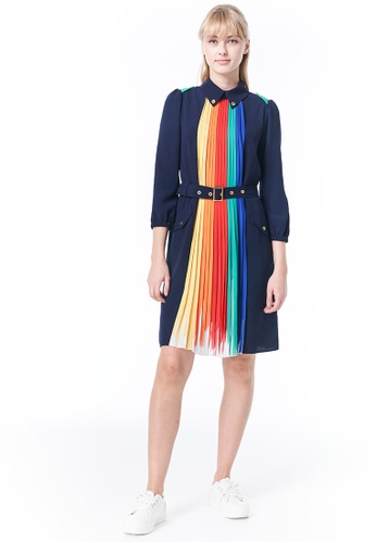 Buy United Colors Of Benetton Dress With Multicolor Pleats Zalora Hk