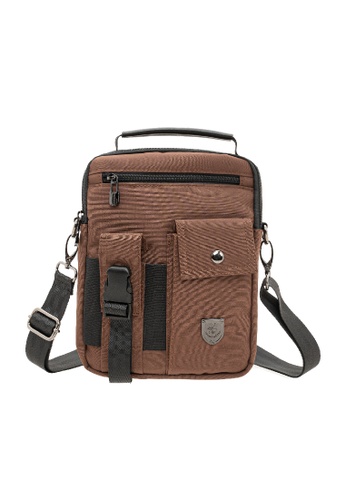 LancasterPolo brown Lancaster Polo Men's Sling Chest Shoulder Crossbody Bag Waterproof Hiking Daypack Small 46350ACD7822BDGS_1