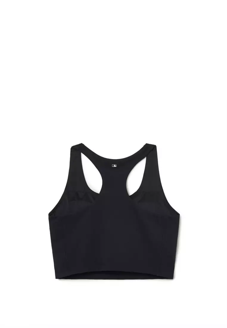 Women`s Basic Big Logo Crop Top NY Yankees - Black