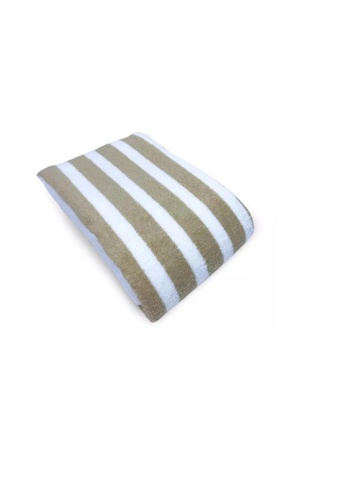 Jean Perry grey Jean Perry Tokyo Stripe 100% Cotton Bath Towel - Sand C7DB9HL27754F6GS_1