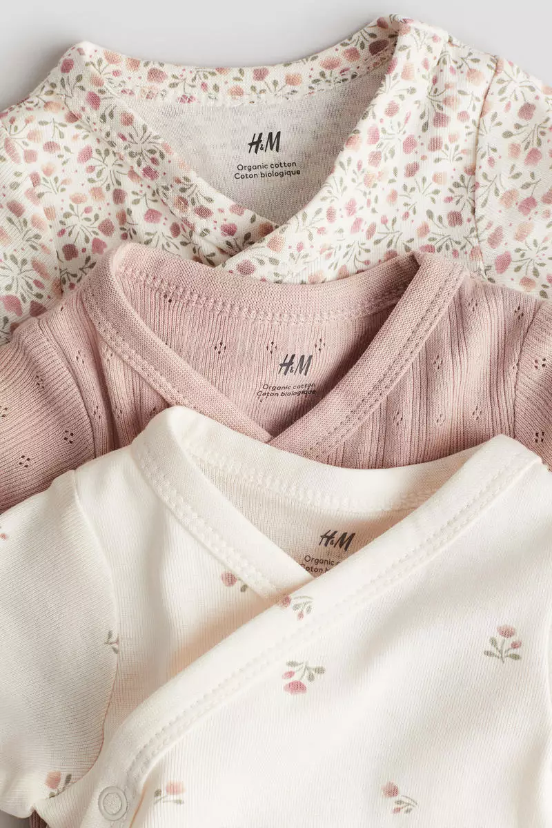 Buy H&M 3pack wrapover bodysuits 2024 Online ZALORA Singapore