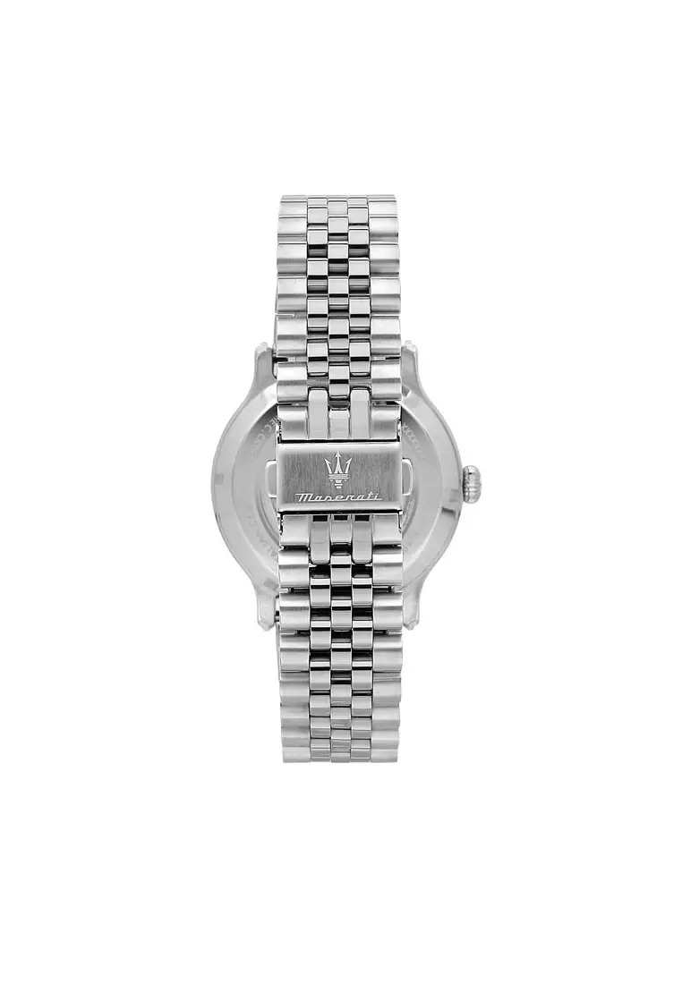 【2 Years Warranty】Maserati Epoca 42mm Blue Dial Silver Stainless Steel Men's Quartz Watch R8853118021 With Luminous Hands